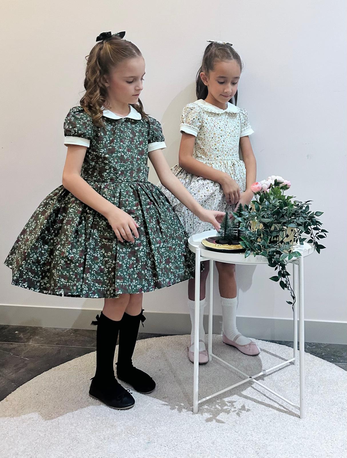 Atelier Des Reves Dark Green Floral Classic Dress
