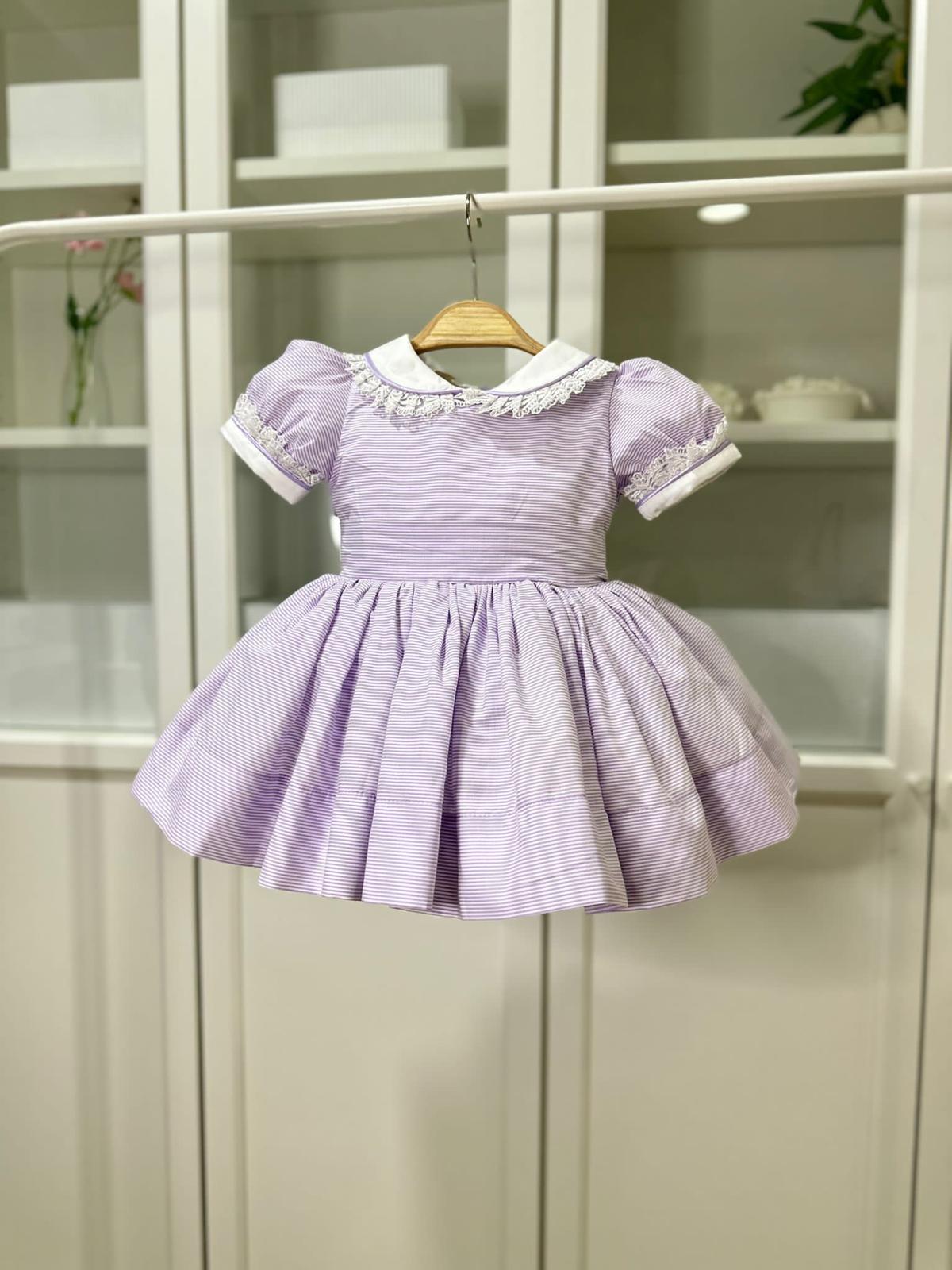 Atelier Des Reves Lilac Stripy Dress