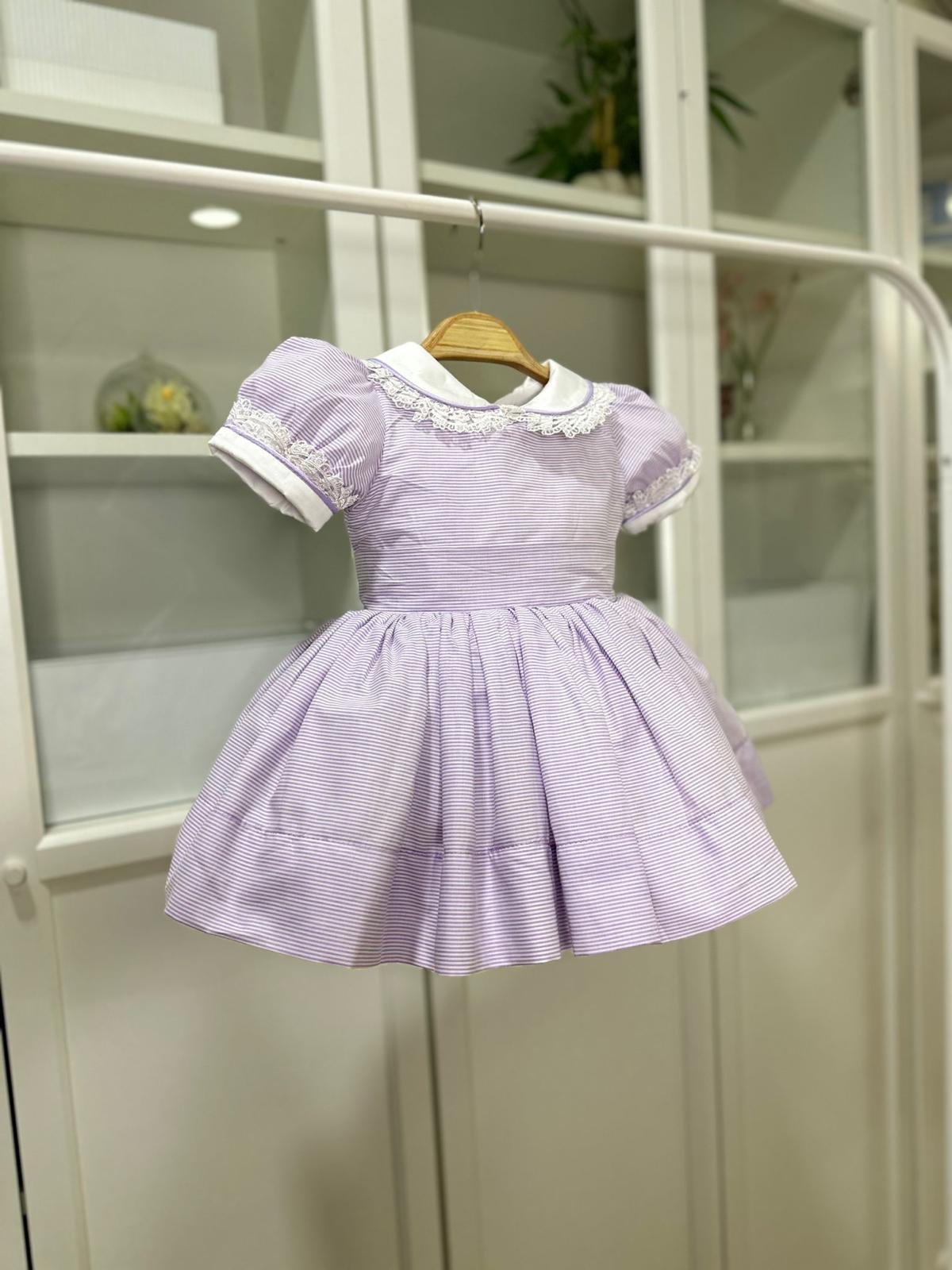 Atelier Des Reves Lilac Stripy Dress