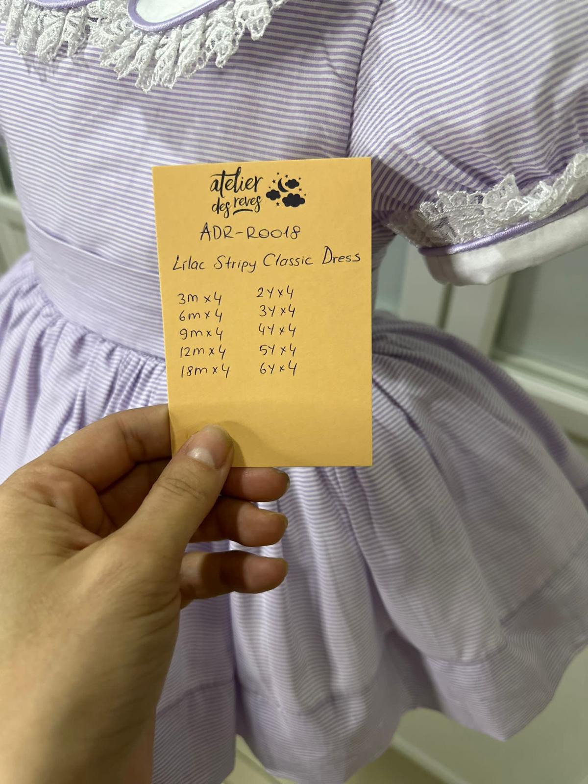 Atelier Des Reves Lilac Stripy Dress