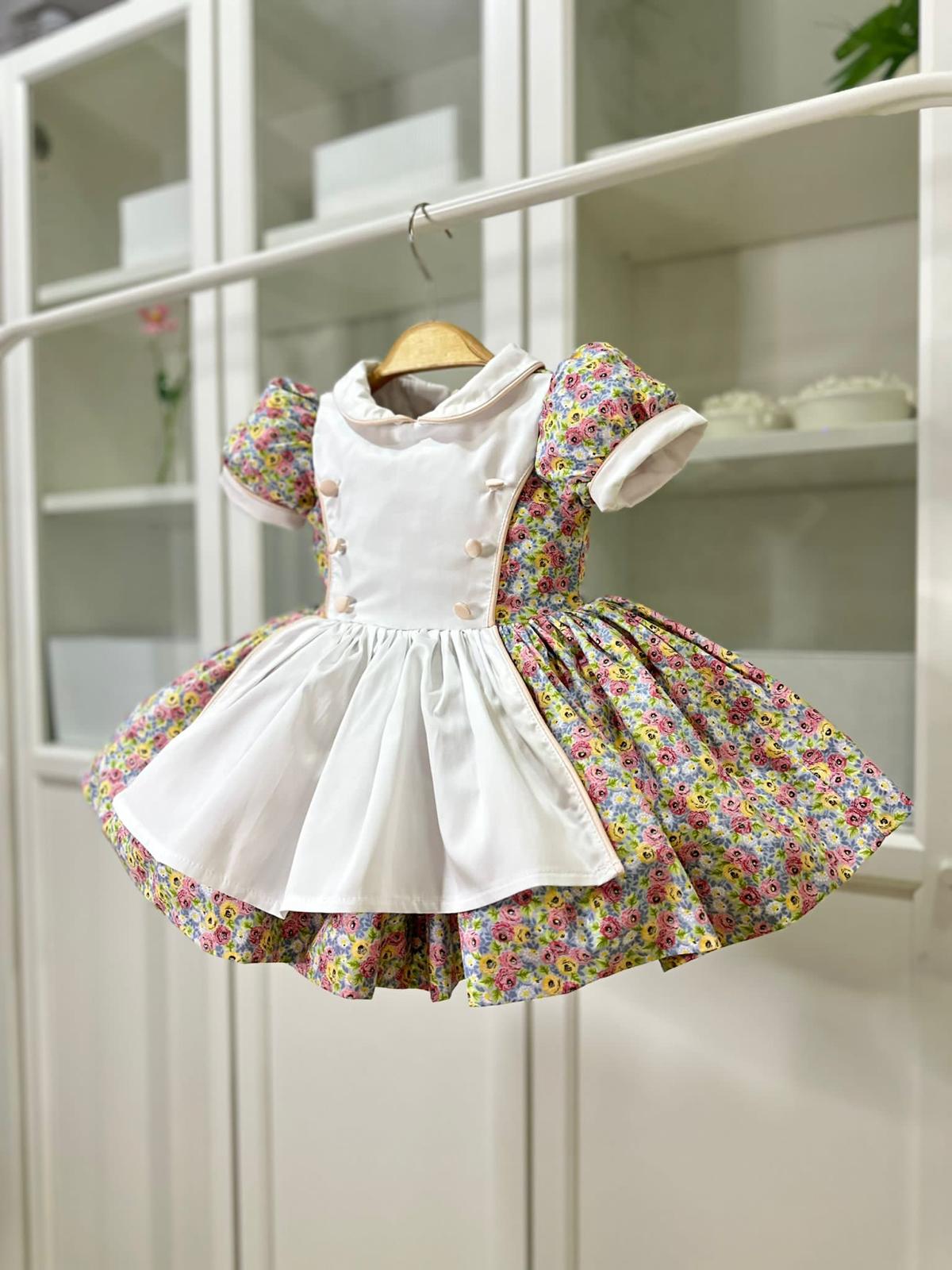 Atelier Des Reves Solmon Floral Classic Dress with Pinafore