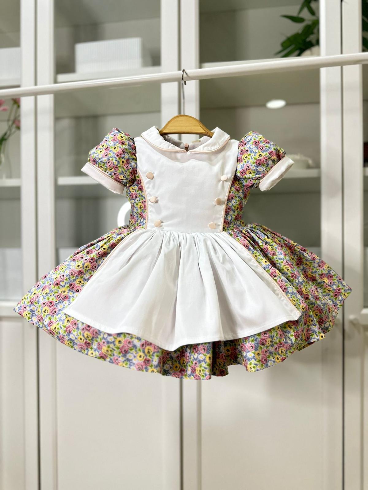 Atelier Des Reves Solmon Floral Classic Dress with Pinafore