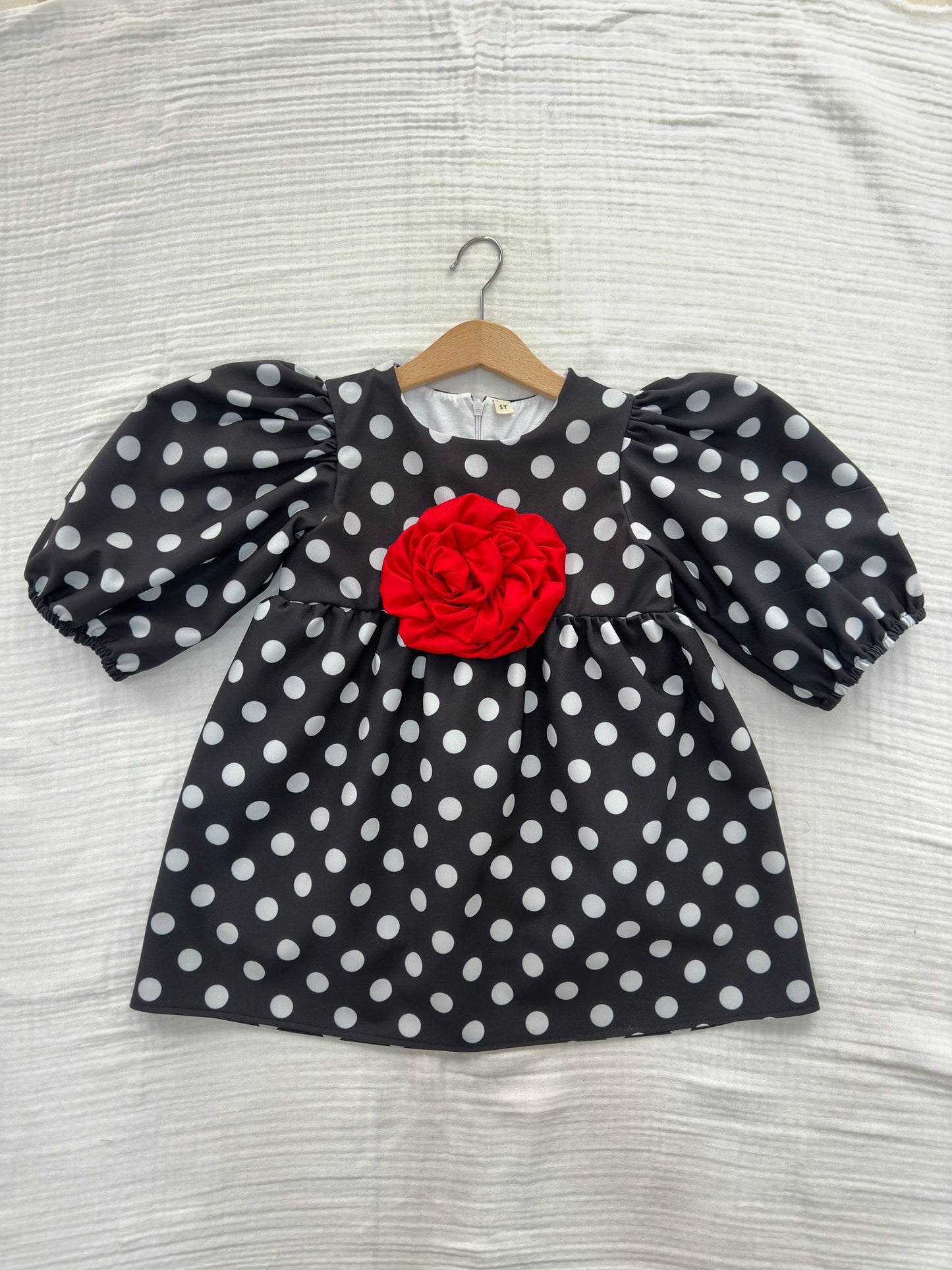 Atelier Des Reves Red Rose Spotted Dress