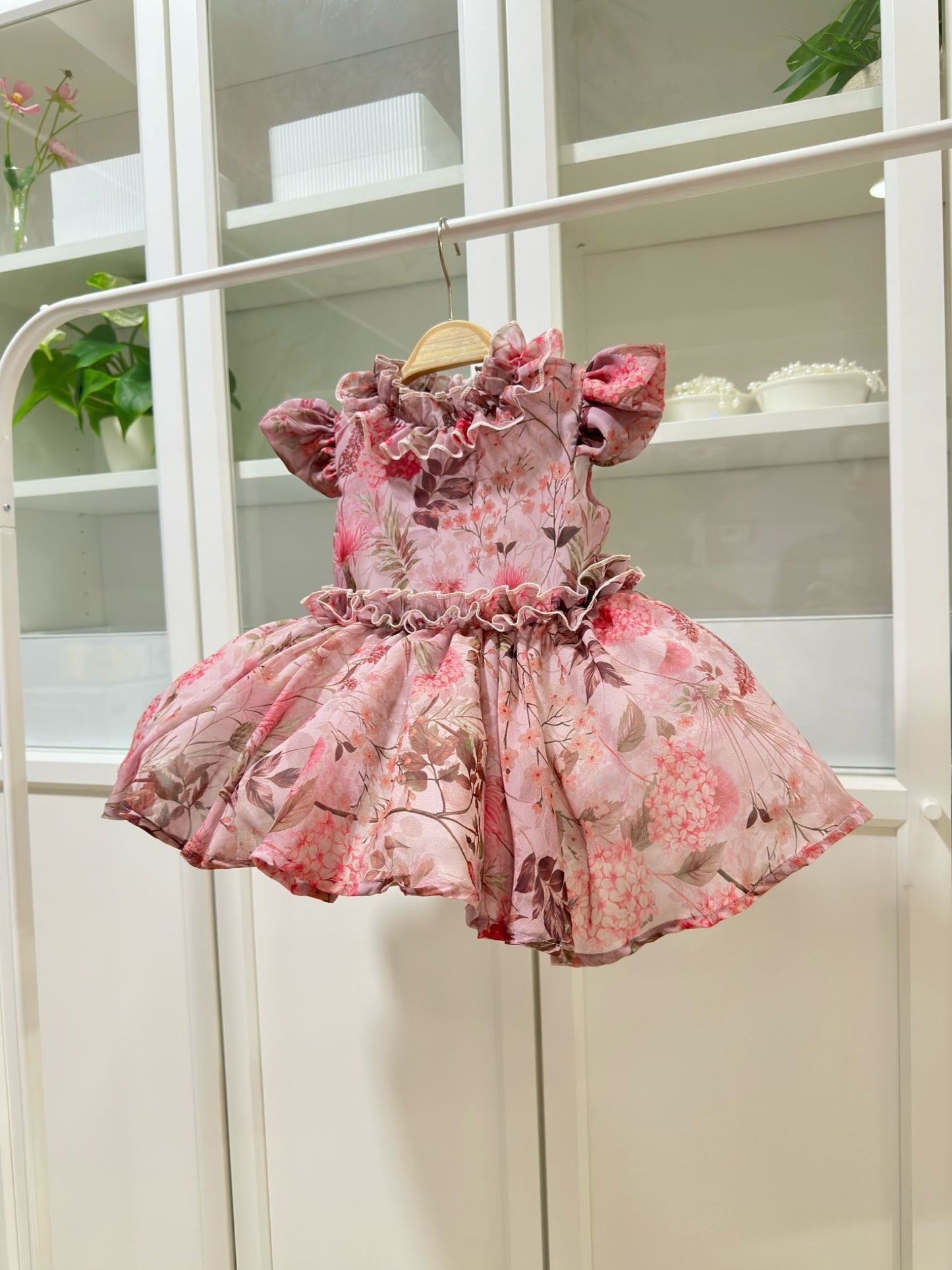 Atelier Des Reves Nude Chifon Hortensia Sleeveless Dress