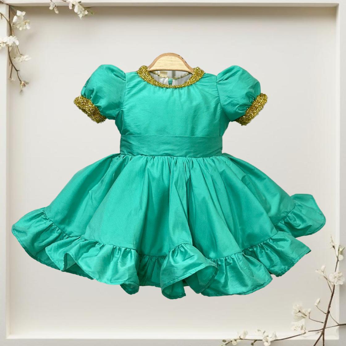 Atelier Des Reves Gold Trim Detailed Tafeta Dress