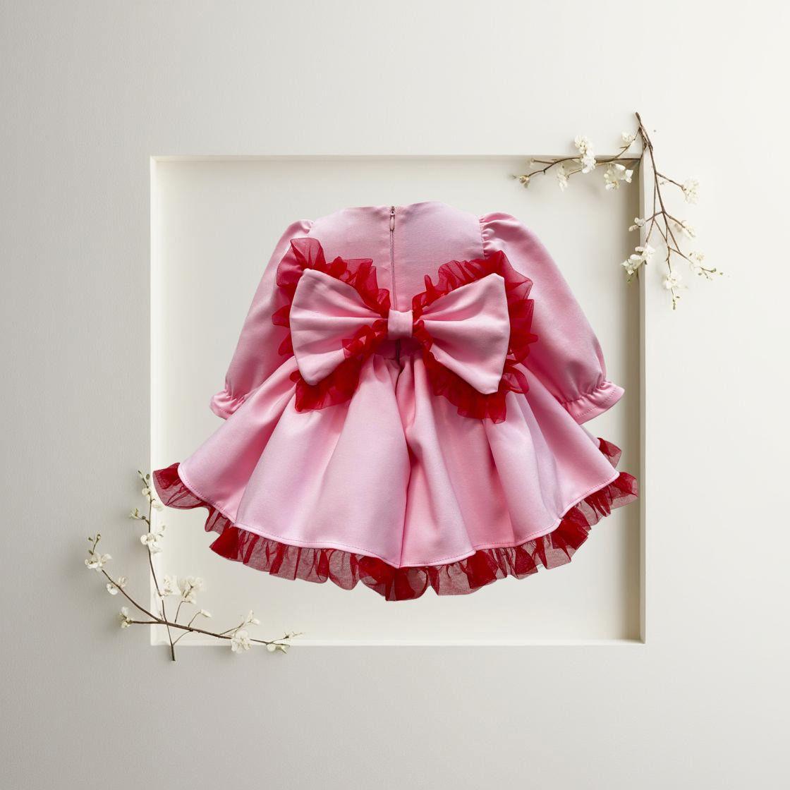Atelier Des Reves Long Sleeve Pink Bow Dress