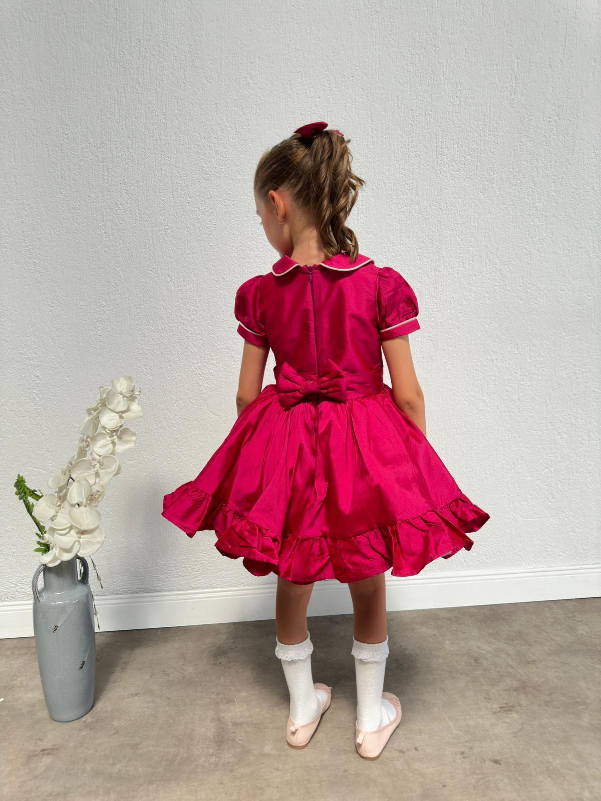 Atelier Des Reves Burgundy taffeta dress