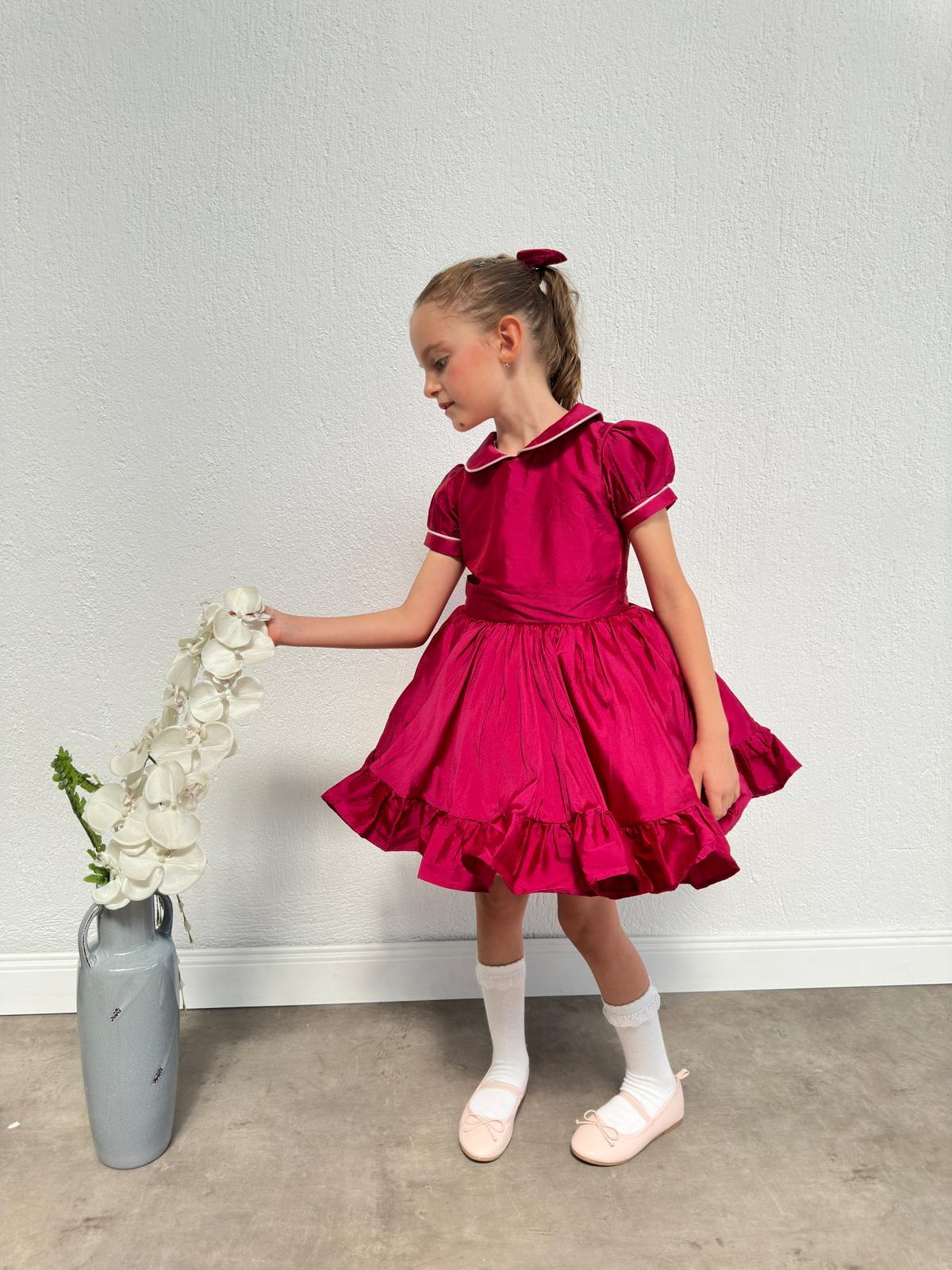 Atelier Des Reves Burgundy taffeta dress