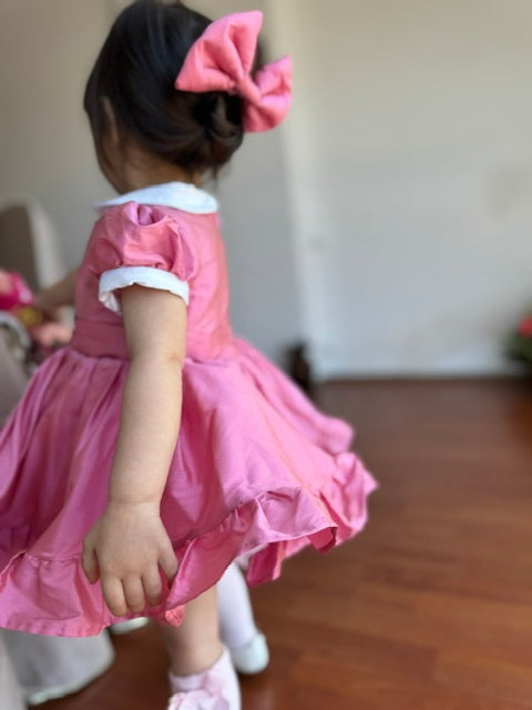 Atelier Des Reves Koyu Şeker Pembesi Tafta Elbise