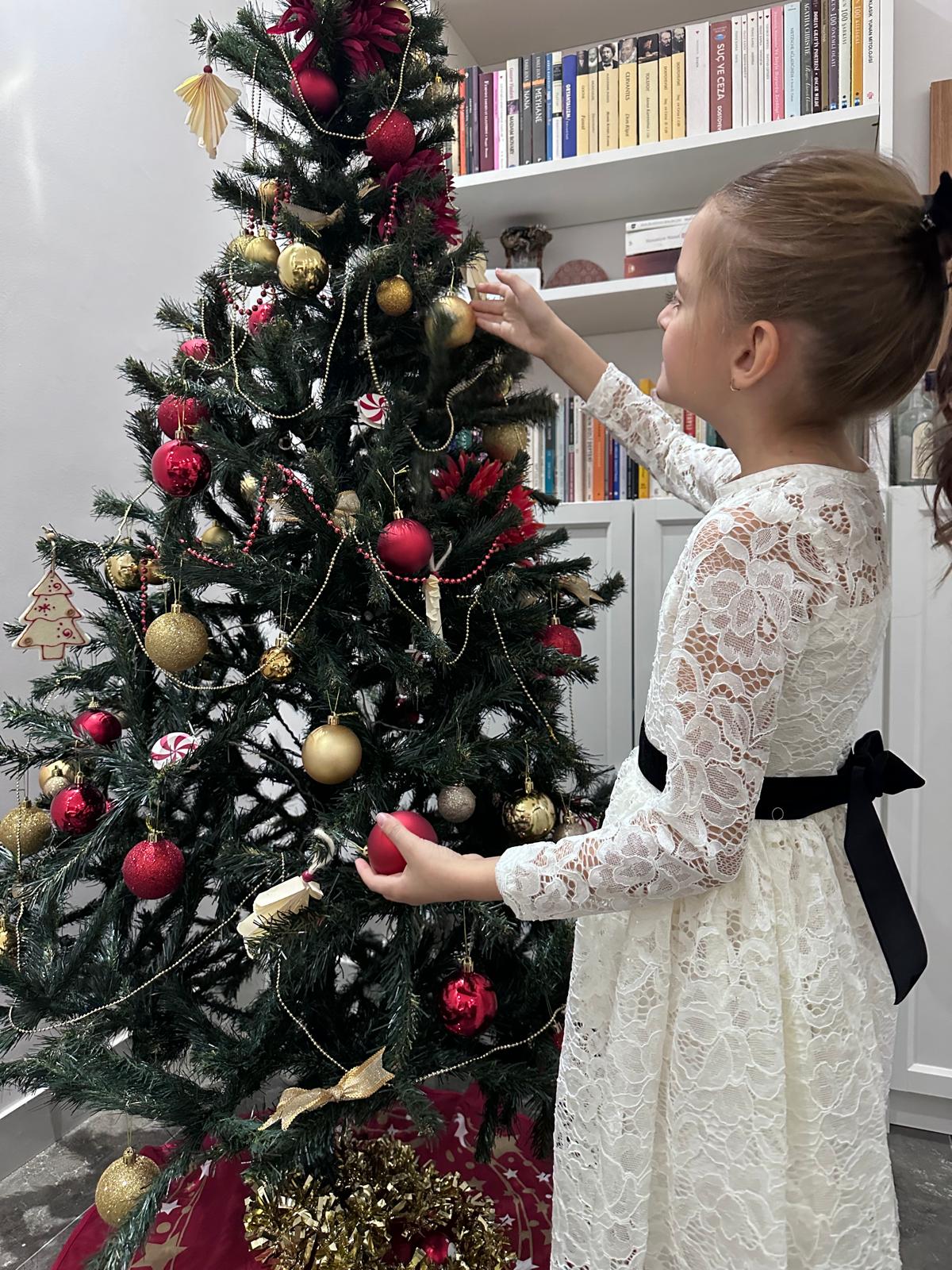 Atelier Des Reves Ivory Lace Dress with Black Velvet Bow & Ivory Pearl Button