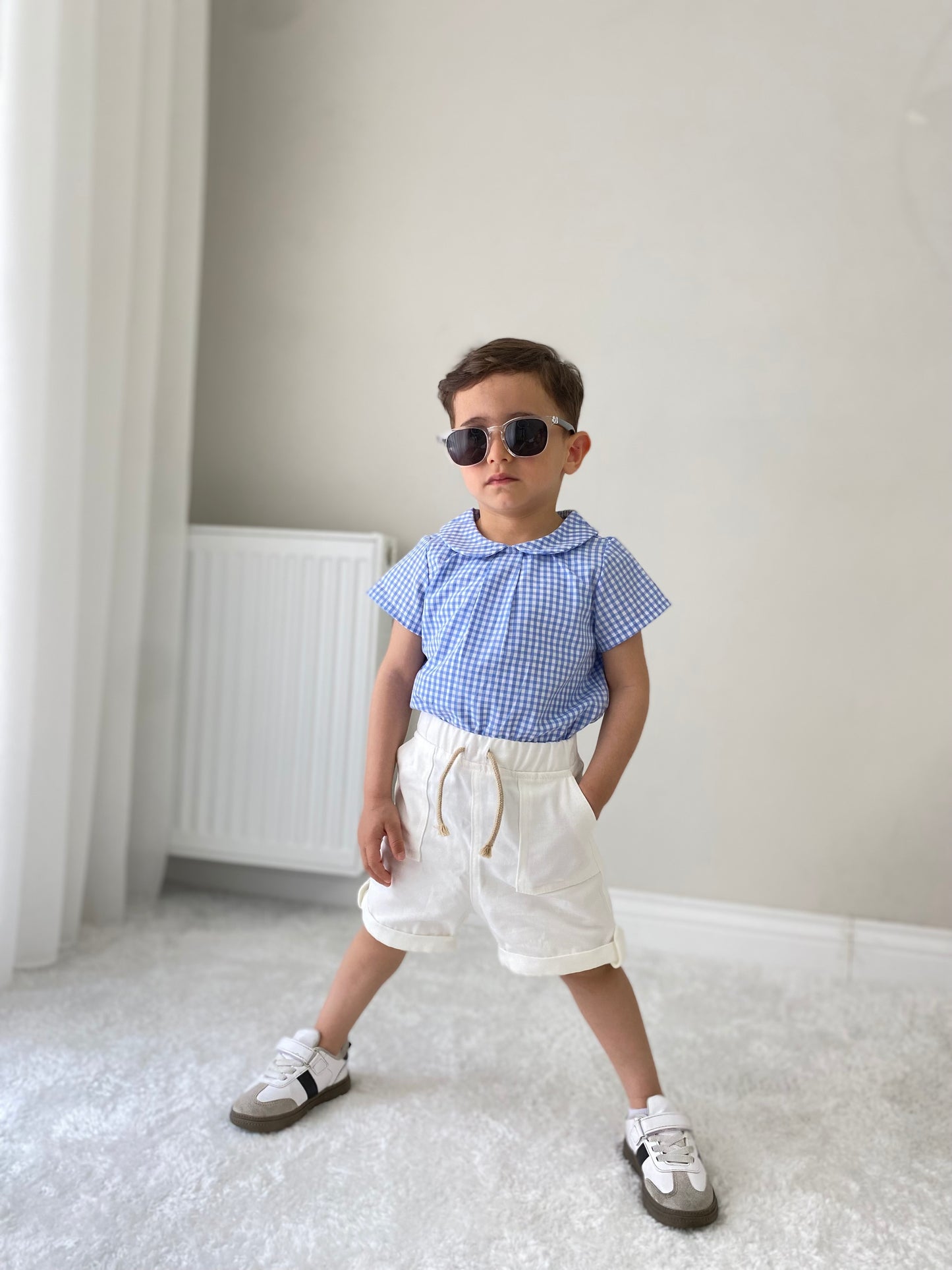 Atelier Des Reves Baby Collar Snap Detailed Jumpsuit
