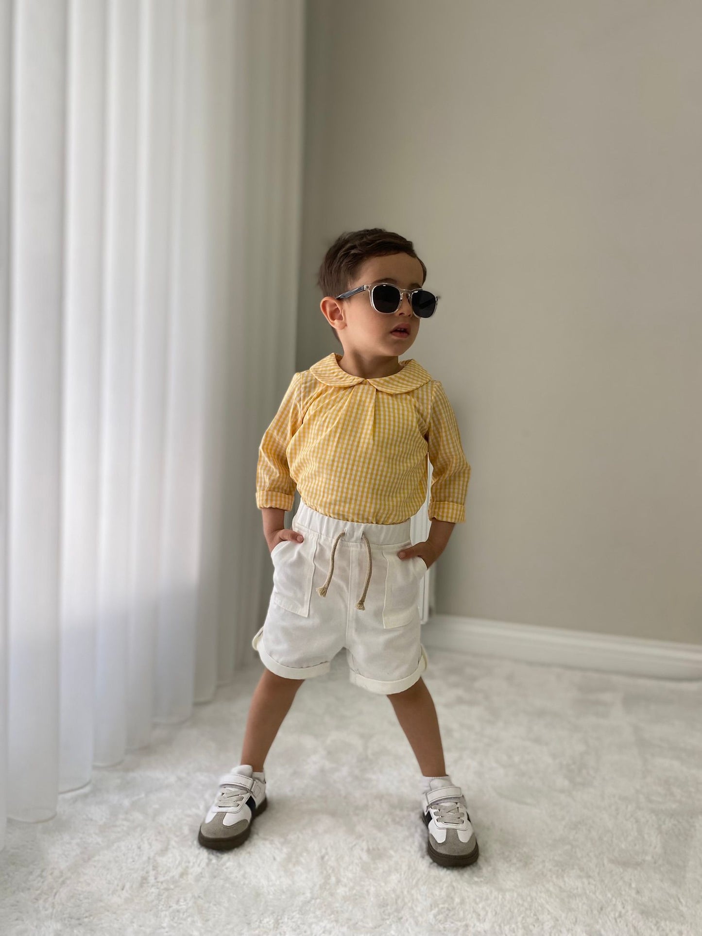 Atelier Des Reves Baby Collar Snap Detailed Jumpsuit