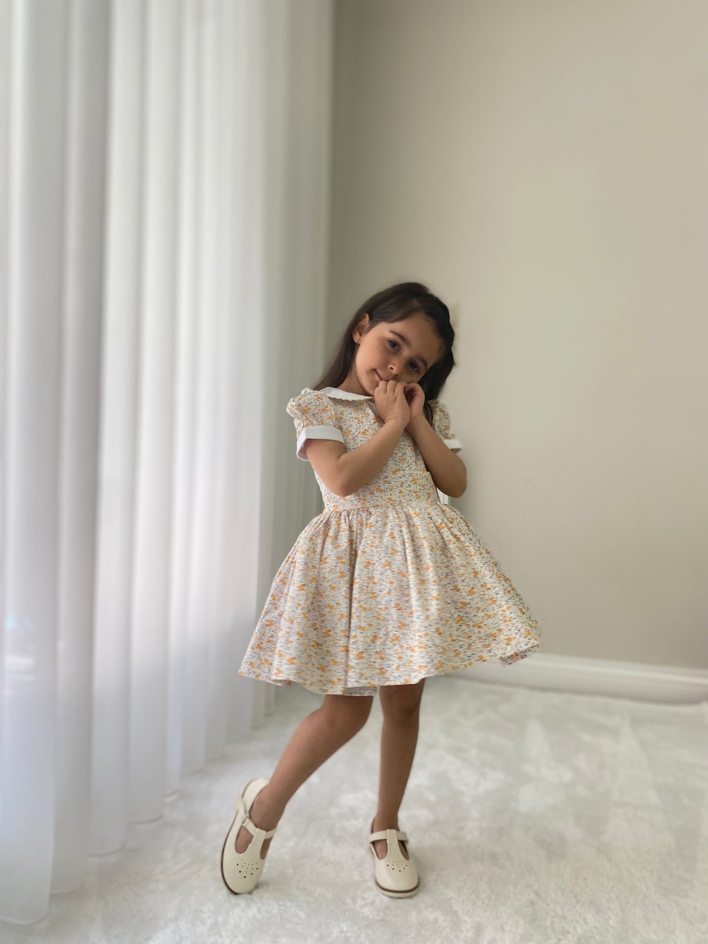 Atelier Des Reves Sarı Çiçekli Elbise
