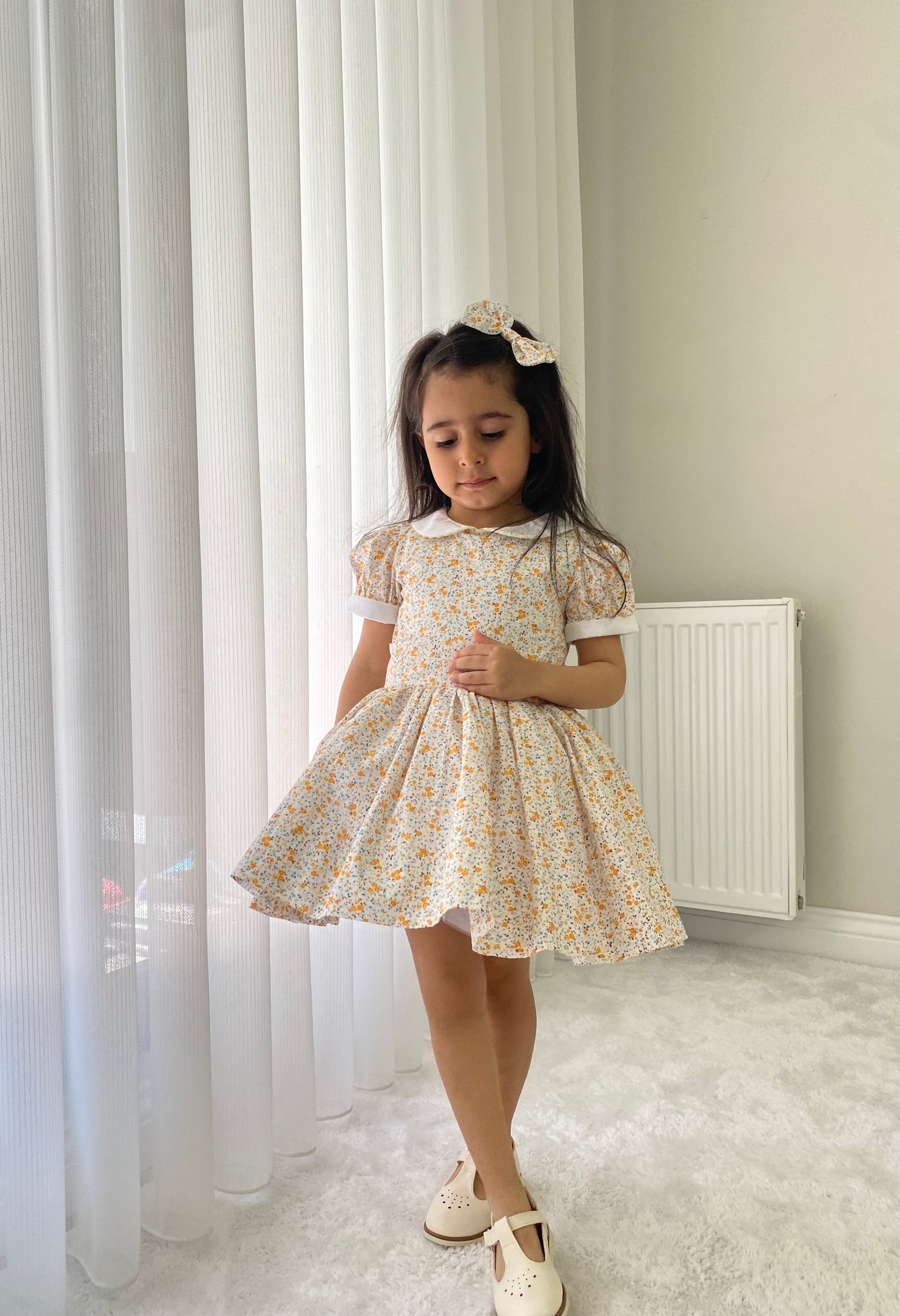 Atelier Des Reves Sarı Çiçekli Elbise
