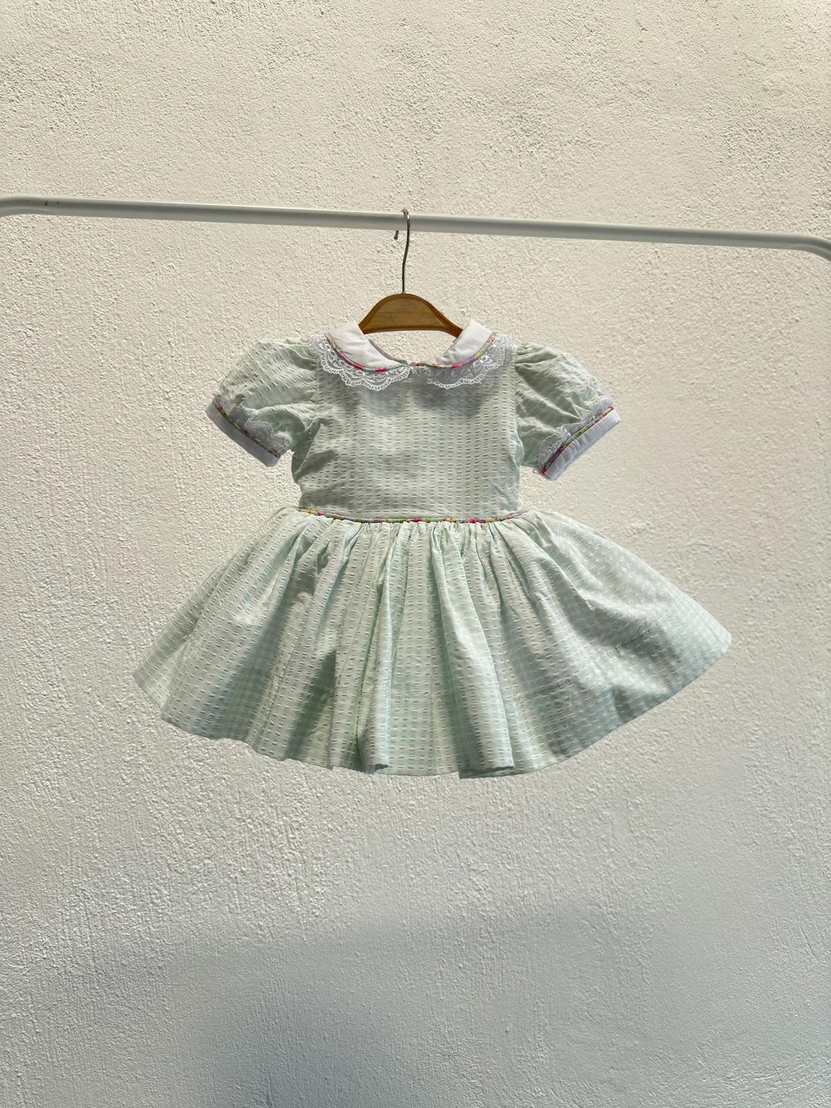 Atelier Des Reves Mint Gingham Classic Dress