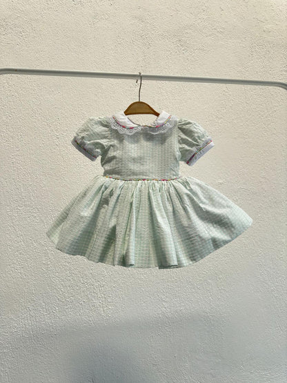 Atelier Des Reves Mint Gingham Classic Dress