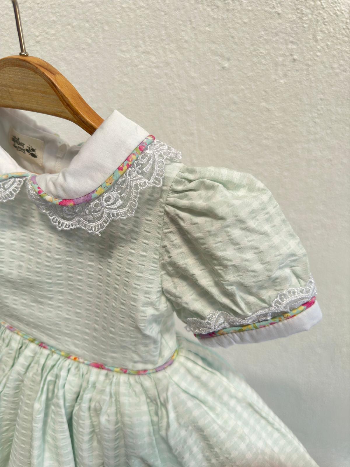 Atelier Des Reves Mint Gingham Classic Dress
